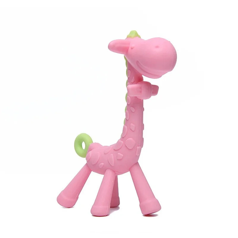 Food Grade Baby Molar Teether Silicone Giraffe Teethers Cartoon Teething for Babies Relief Gums Pain Toys Newborn Essentials