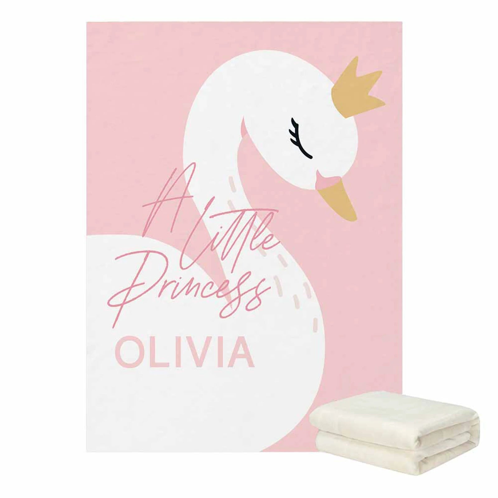 Crib Sheet Set Pink Swan Nursery Personalised Baby Name