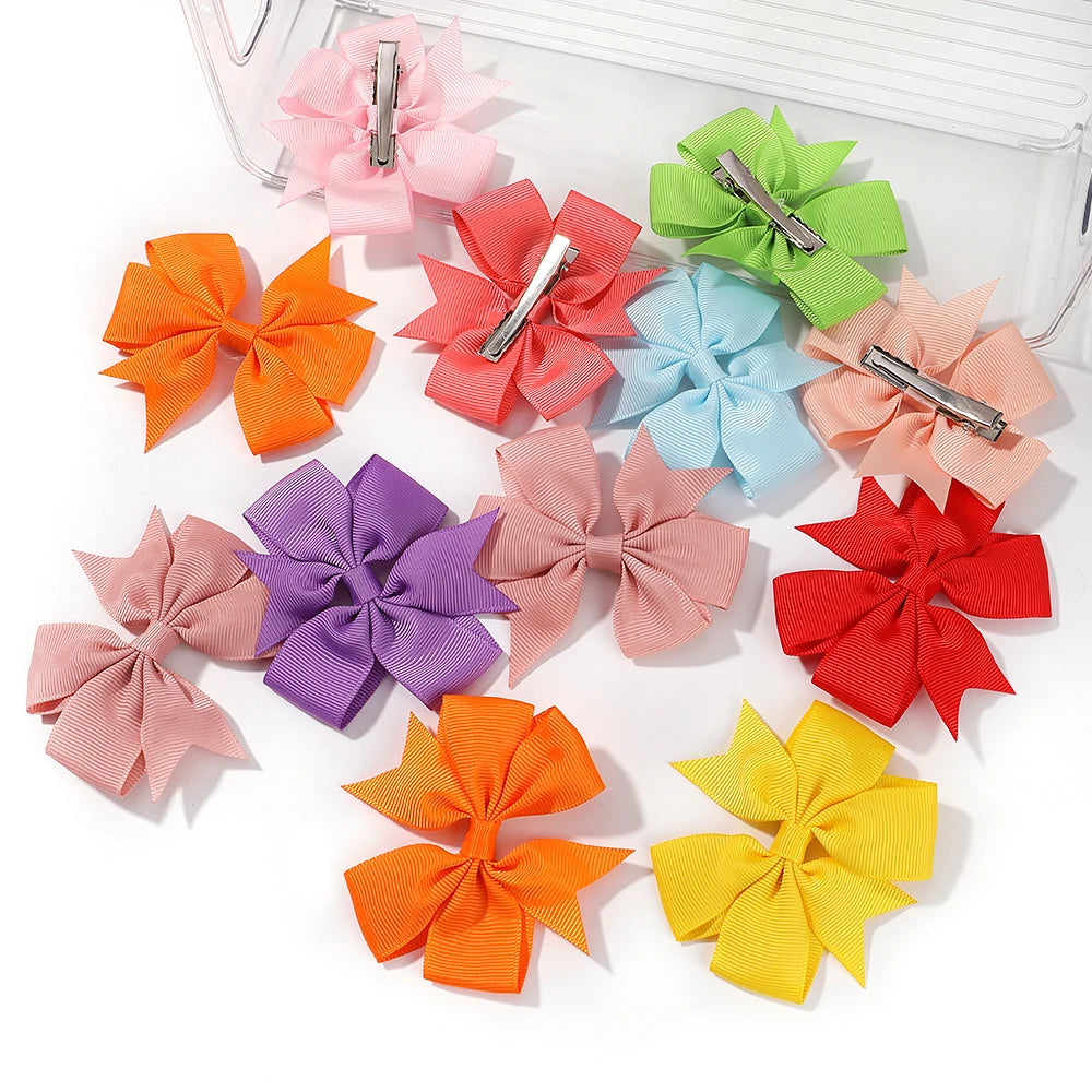 20/40/60pcs Holiday Hair Clip Baby Girls Hair AccessoriesRandom Color Bow Hair Clip Sets Simple
