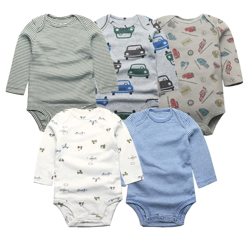 2026 Newborn Baby Girl Clothes Long Sleeve 100% Cotton 5 Pieces/Lot Baby Bodysuits, Infant Clothing 3-24M