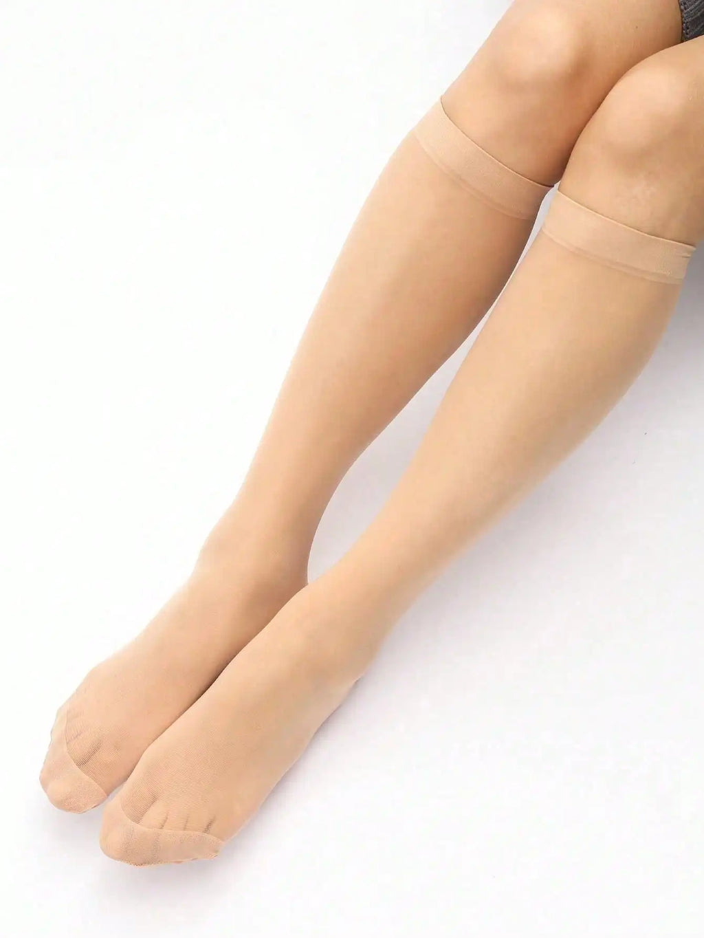 Knee-High Socks Elastane And Polyamide Black Semi Sheer