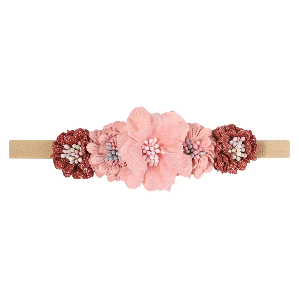 Headband Canvas And Nylon Elastic Artificial Flower Snag-Free
