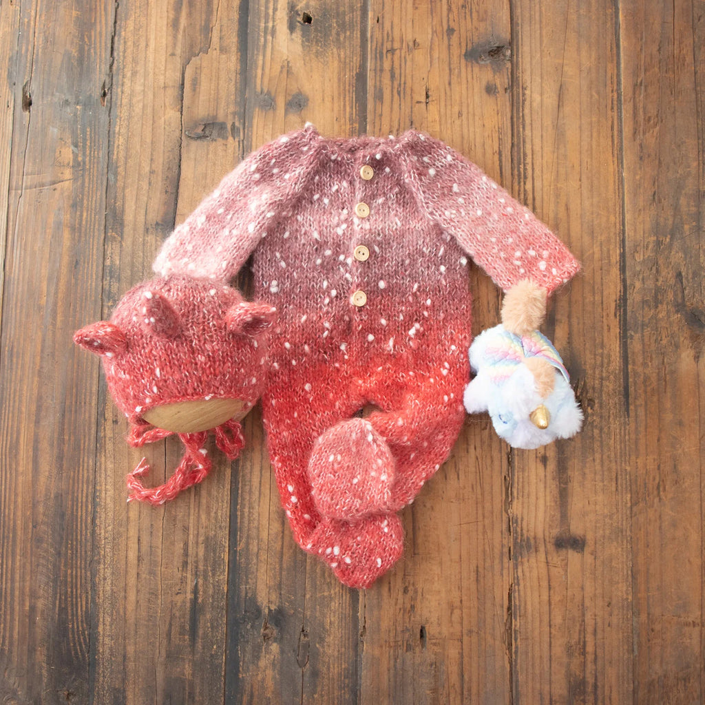 Elk Deer Baby Outfit Cashmere Soft Fabric Solid Colour Two-Piece