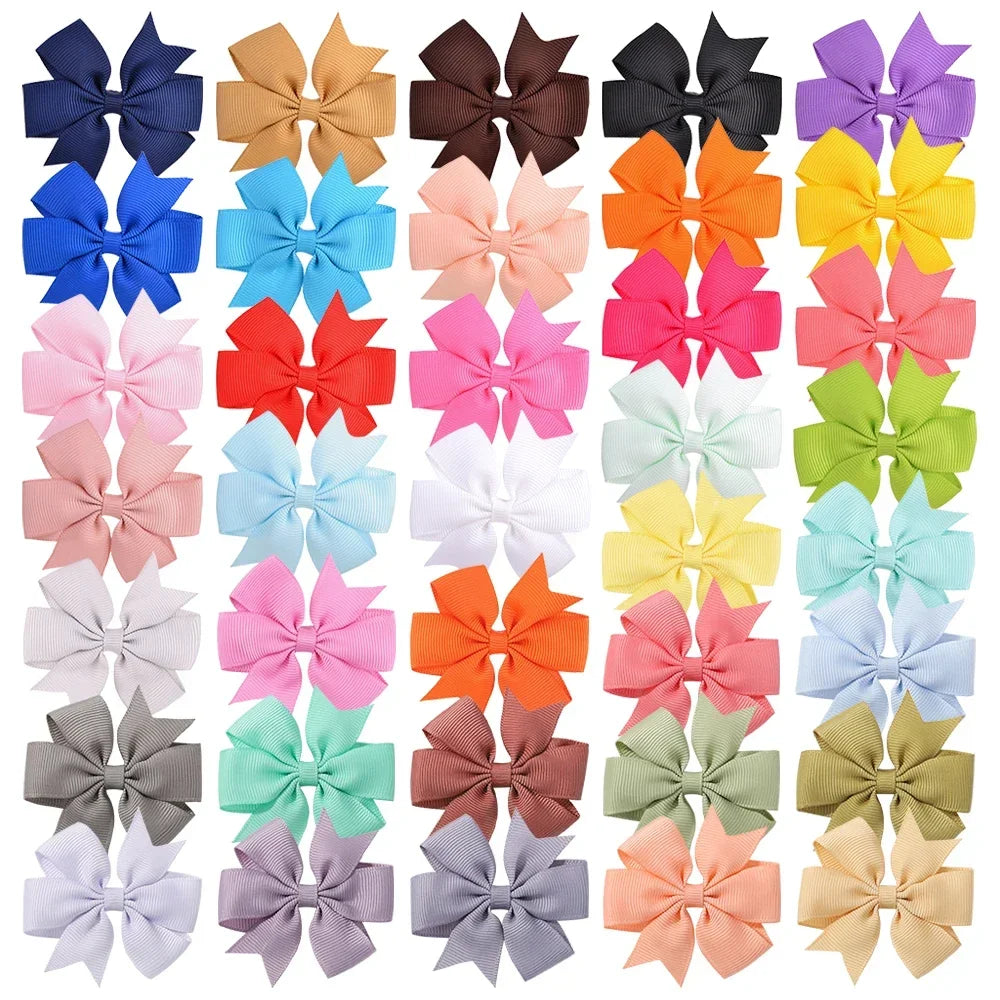 BABY BOWS 20/40/60PCS 2.3'' Grosgrain Ribbon Bows Hair Clips Set for Girl Random Color Bow Hairgripes Headwear Hair Accessories