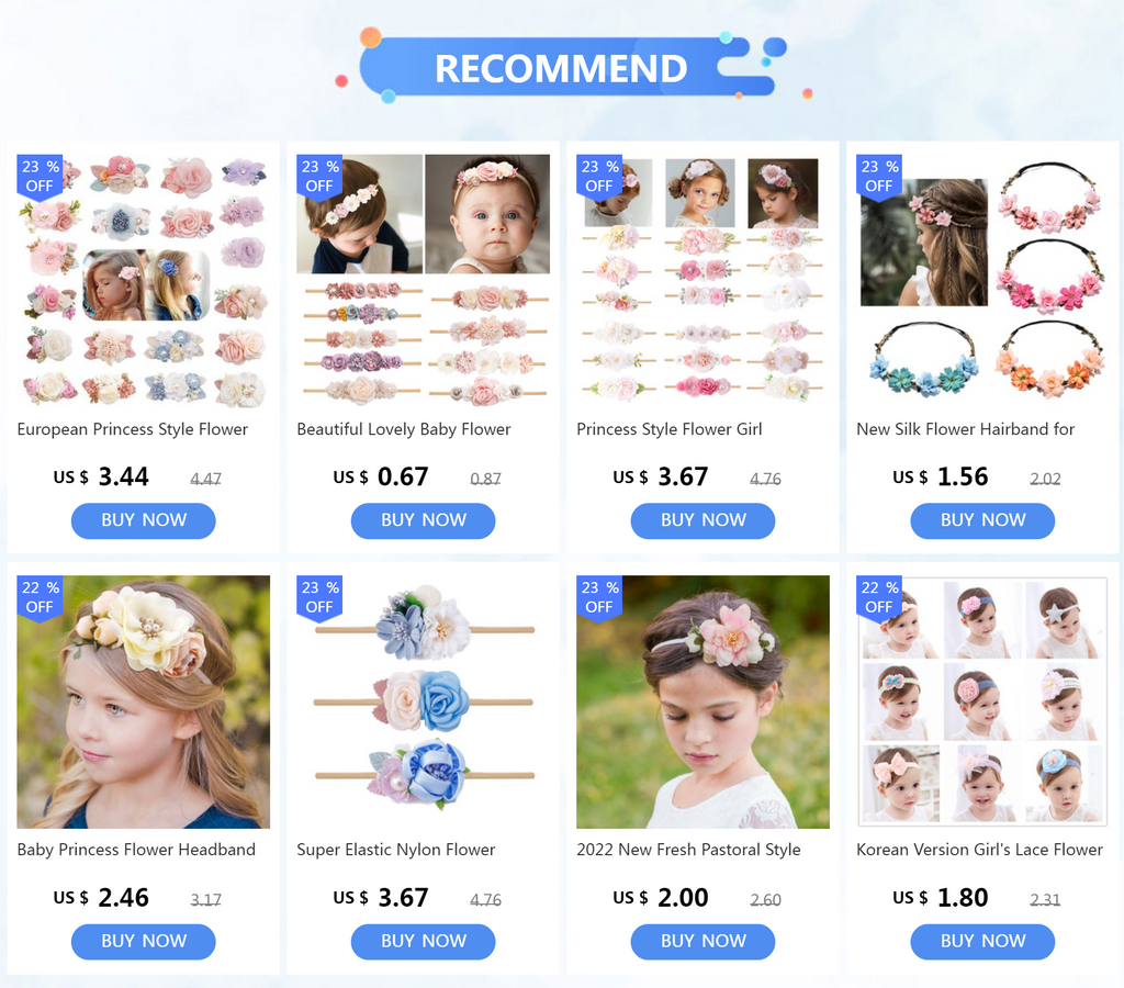Beautiful Lovely Baby Flower Headbands Newborn Head Band for 0-12 Months Infant Headband Boutique Headwear High Elastic
