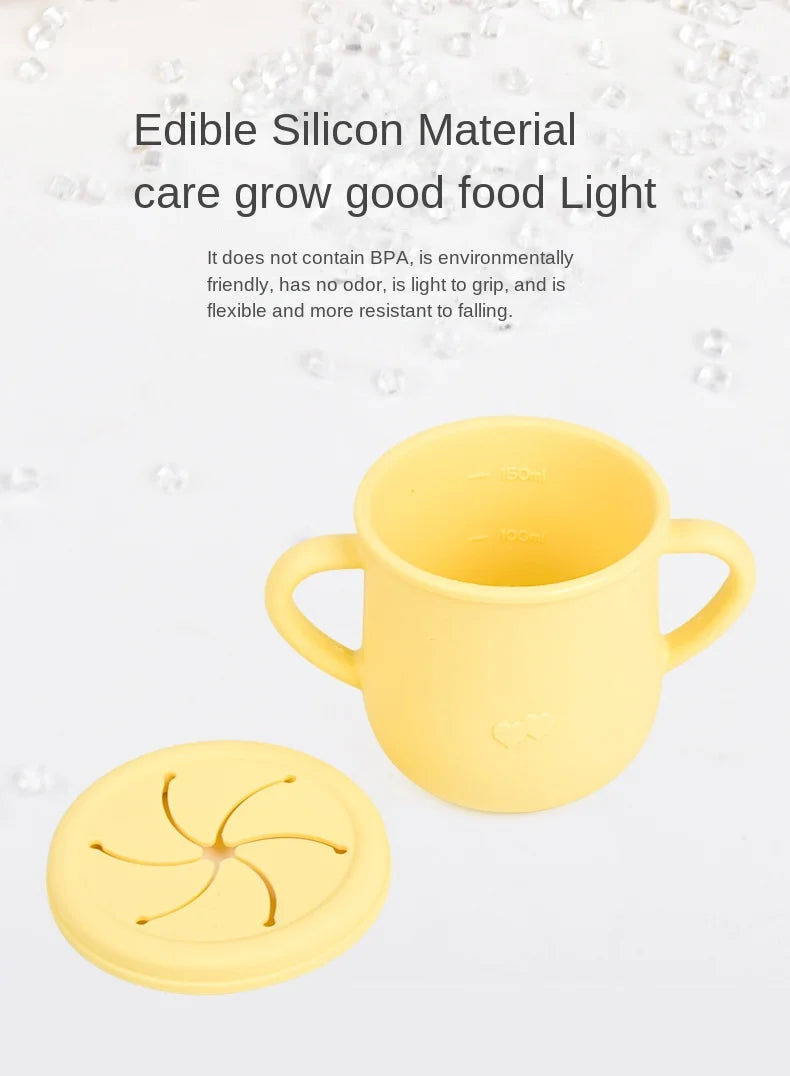 Baby Silicone Feeding Cups Portable Drinkware Sippy Food Food Grade Learning Cups For Toddlers Storage Snack Container BPA FREE