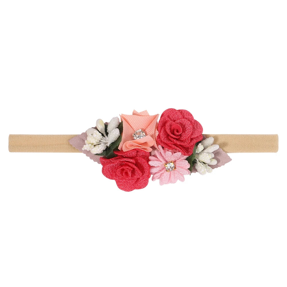 Headband Canvas And Nylon Elastic Artificial Flower Snag-Free