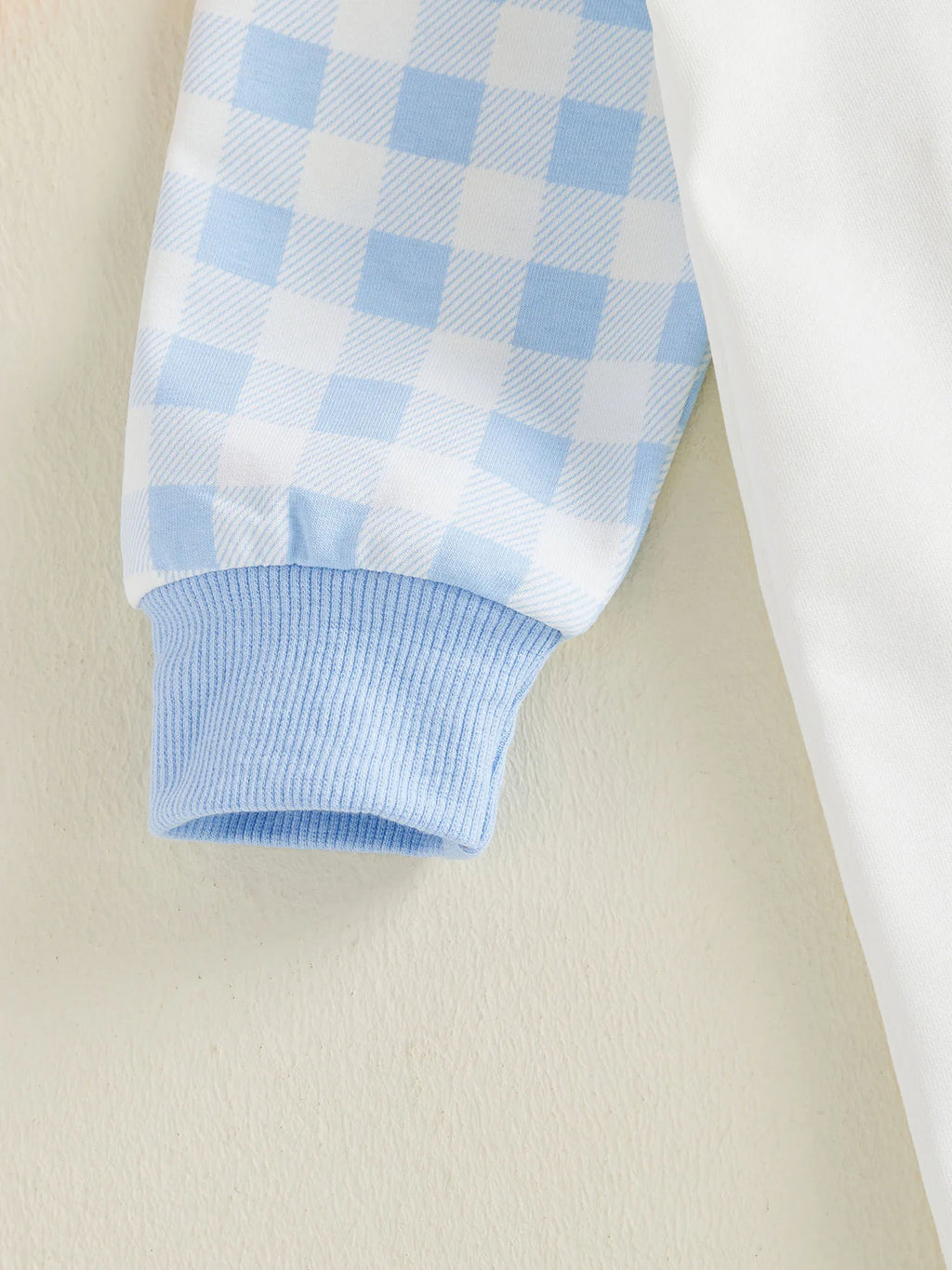 Cute Baby Easter Romper Bunny Letter Embroidered Plaid Long Sleeve Crew Neck Newborn Baby Rabbit Jumpsuit Costume