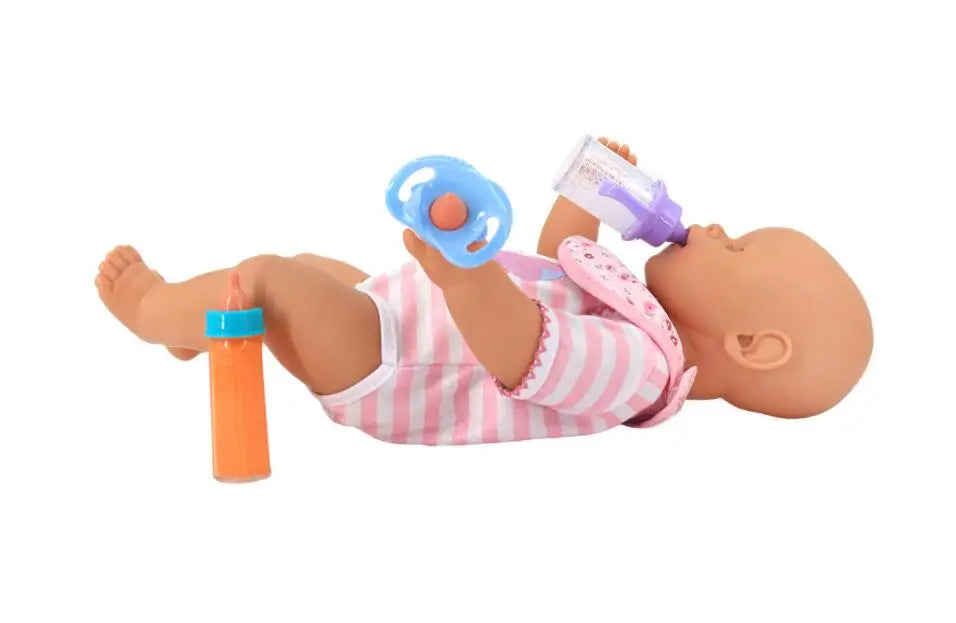 Large size Baby Doll Feeding Bottle Set Baby Care Toy Stroller 2pcs Milk And Juice Bottles With Toy Pacifier For Baby Dolls