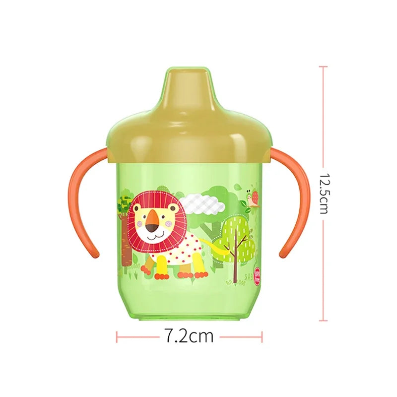 1PC Baby Anti-choking Straight Drinking Cup Special Learning Drinking Cup Duckbill Cup with Double Handle Flip Lid for Toddlers