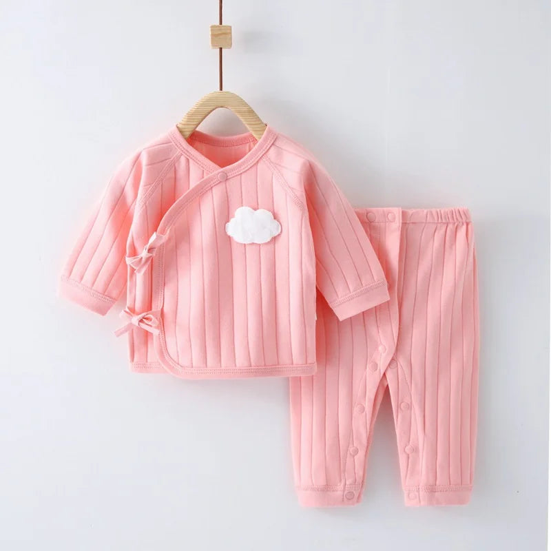 Infant Baby Girls Boys Sets Cotton Newborn Long Sleeve Clothes Pants 2Pcs Set Spring Autumn Clothing For Baby Costume 3-6Month