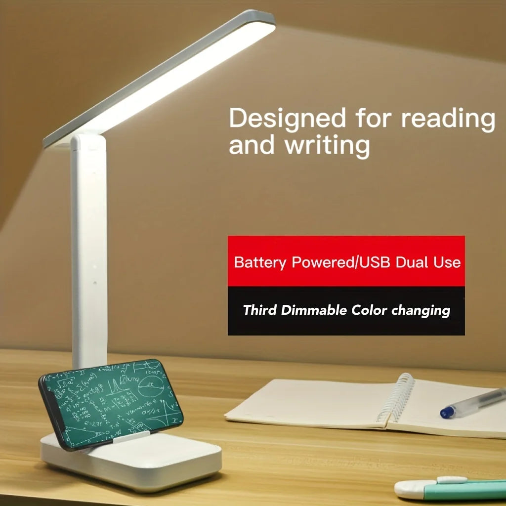Plastic Desk Lamp With Eye Protection Foldable USB Dimming