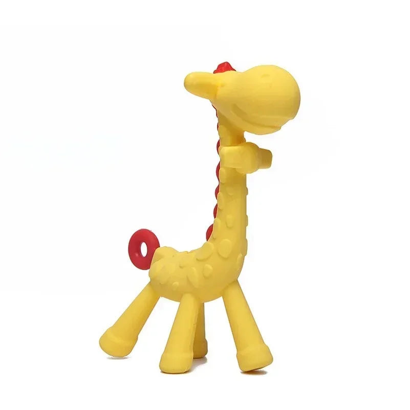Food Grade Baby Molar Teether Silicone Giraffe Teethers Cartoon Teething for Babies Relief Gums Pain Toys Newborn Essentials