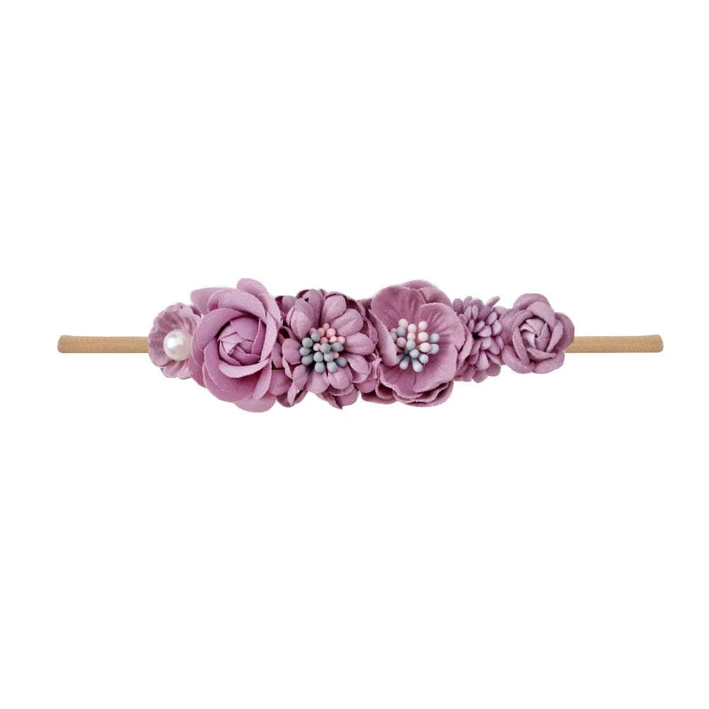 Beautiful Lovely Baby Flower Headbands Newborn Head Band for 0-12 Months Infant Headband Boutique Headwear High Elastic