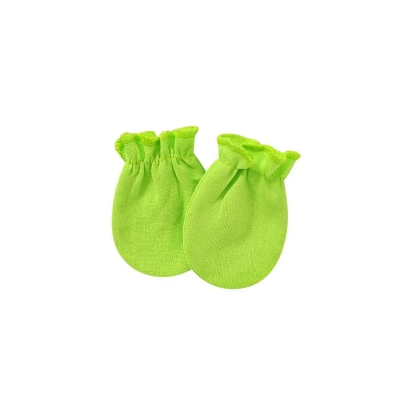 JU64 1 Pair Baby Anti Scratching Soft Cotton Gloves Newborn for Protection Face Scratch Hands Gloves Solid Color No Scratch M