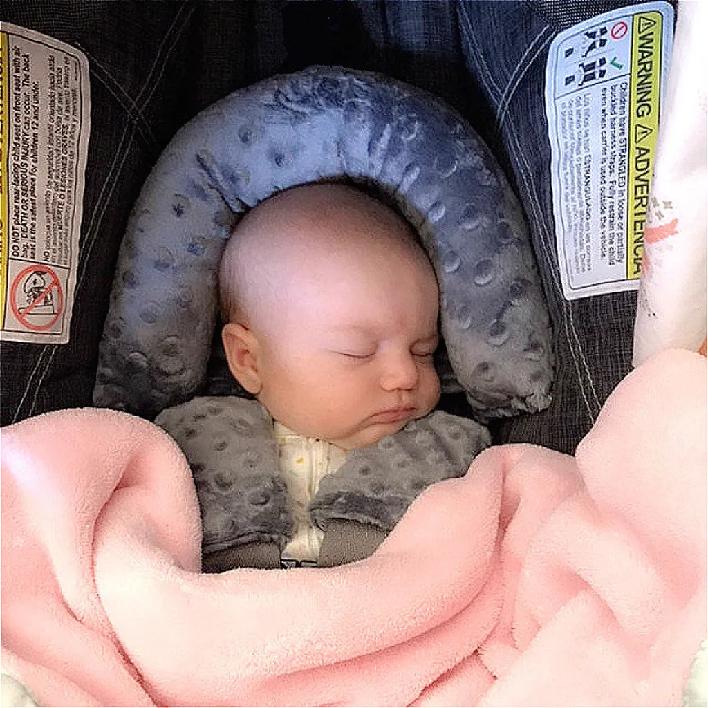 Baby Car Seat Head Support Pillow Must Haves Soft Dot Fleece 9 Colors Seat Belt Cover Baby Daily Travel Use Soft Protection Set