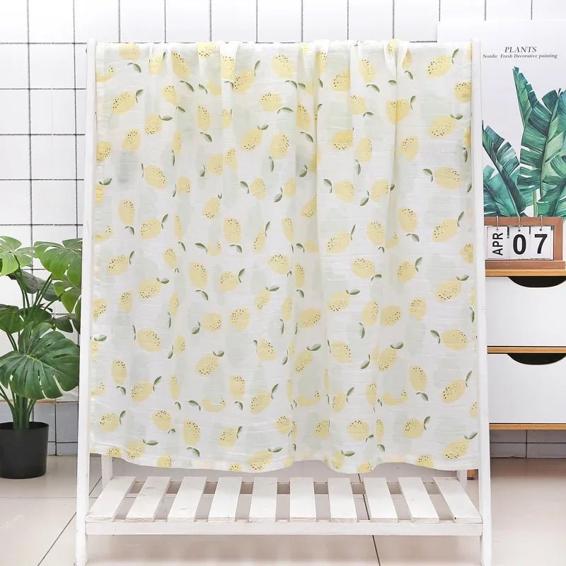 110*120cm Soft Muslin Cotton Baby Blanket Bamboo Cotton Blanket Wrap Cute Cartoon Newborn Blankets Infant Wrap Sleepsack