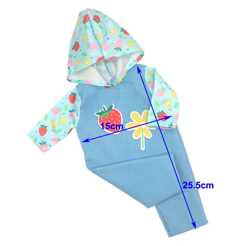 14 Inch Baby Doll Pink Dress 36cm Girl Doll Clothes Outfit Rompers Toys Clothing