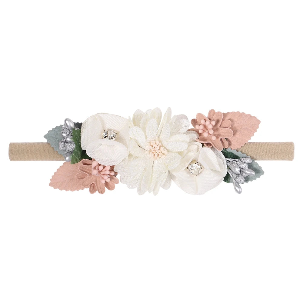 Headband Canvas And Nylon Elastic Artificial Flower Snag-Free