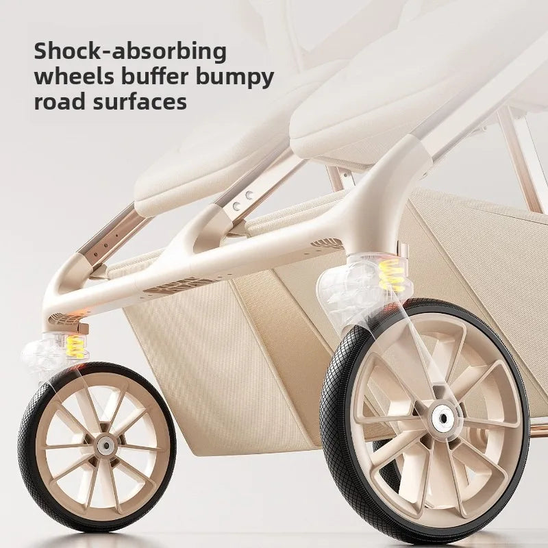 2025 New High-view Twin Baby Stroller Can Sit or Lie Down Baby Stroller Lightweight Foldable Double Baby Stroller