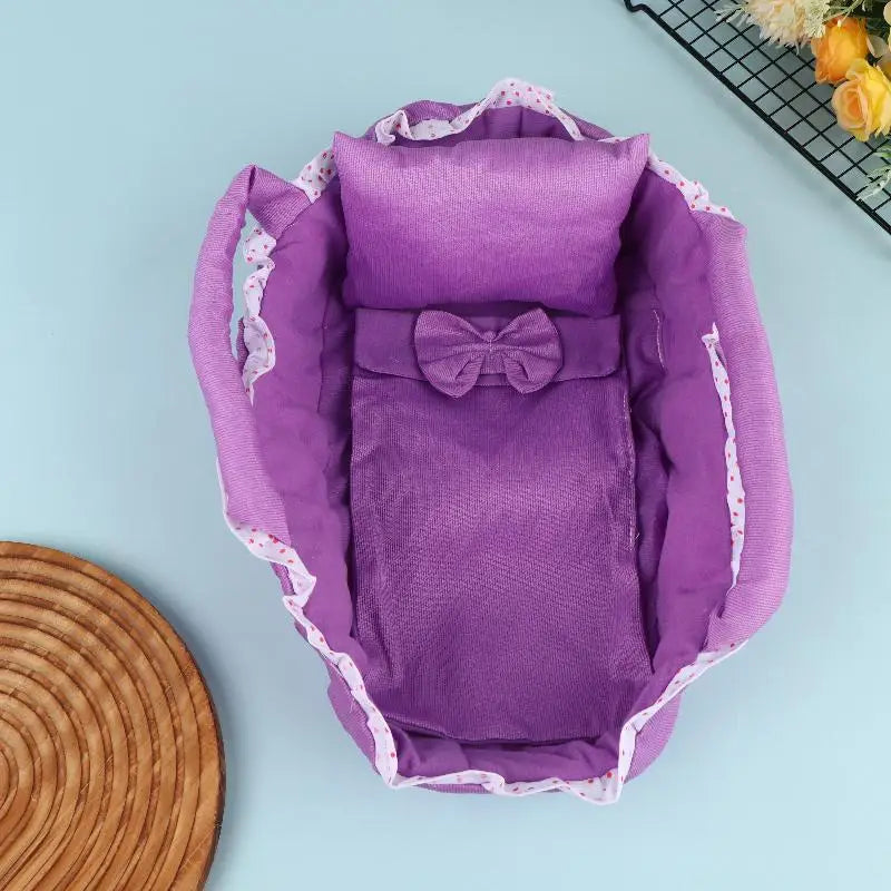Dollhouse Hand Pull Basket Plastic Dress-Up Toy For Dolls Under 35 CM