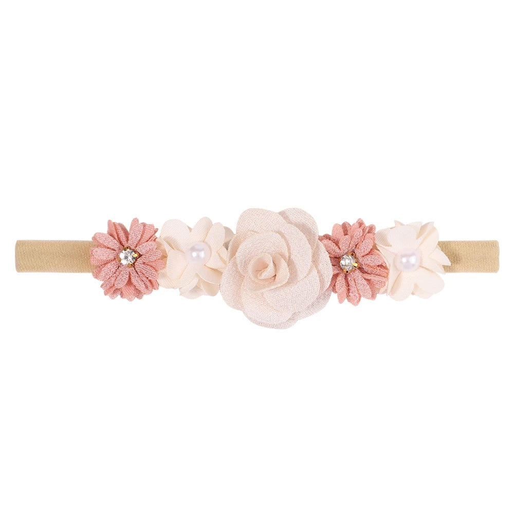 Headband Canvas And Nylon Elastic Artificial Flower Snag-Free