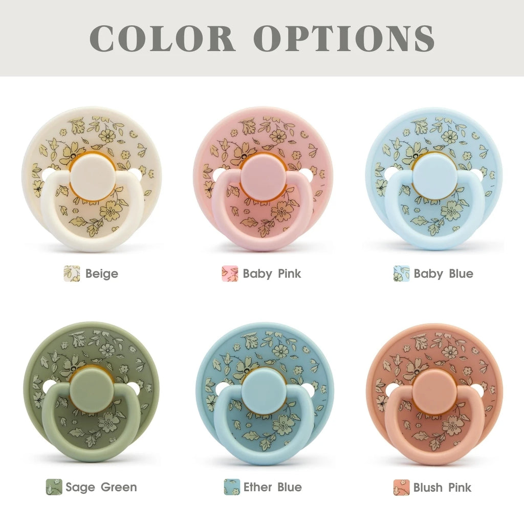 Erduo Floral Newborn Infant Baby Care Shower Gift Latex Rubber Sucking Nipple Pacifier Babies Soother Dummy Pacifiers for Baby 0