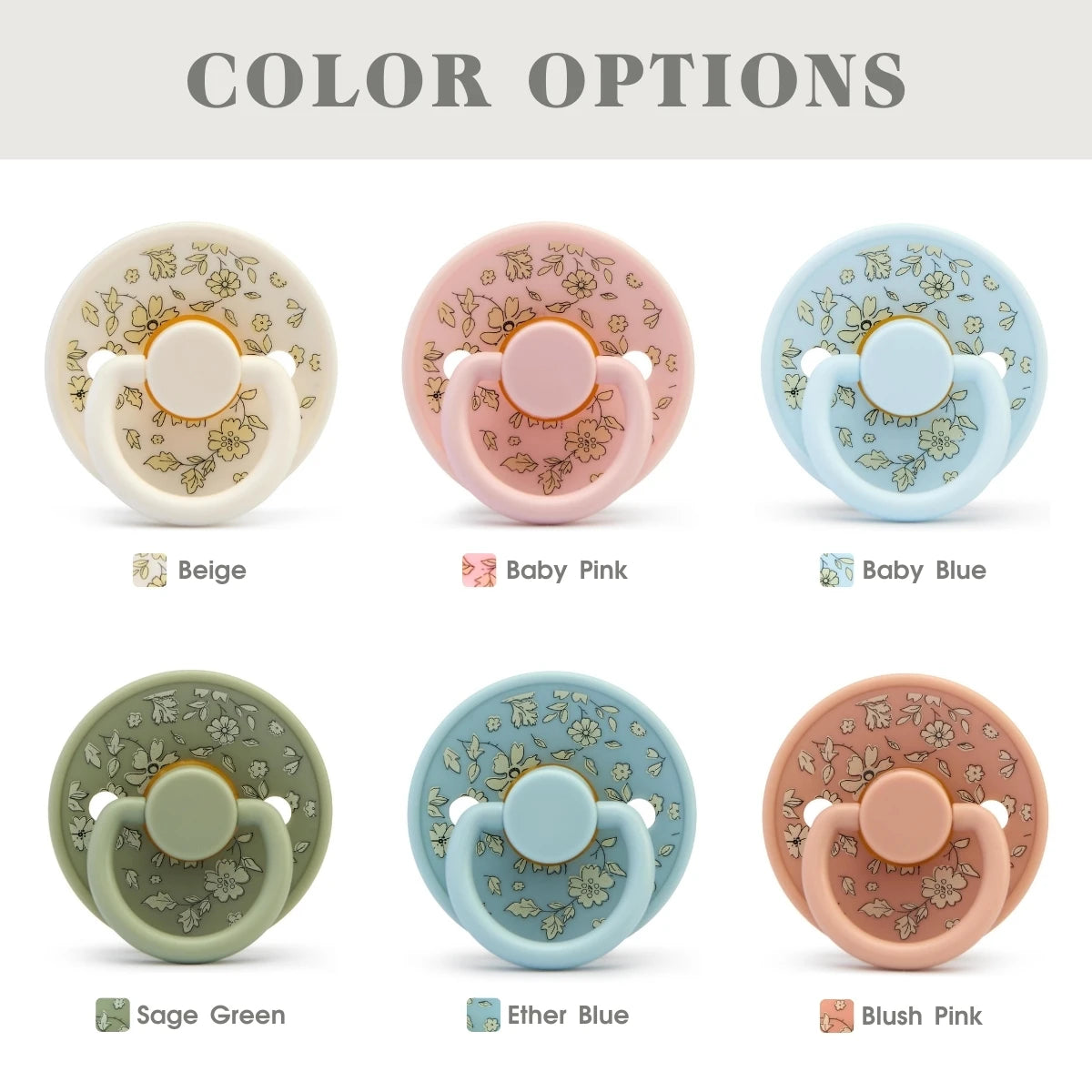 Erduo Floral Newborn Infant Baby Care Shower Gift Latex Rubber Sucking Nipple Pacifier Babies Soother Dummy Pacifiers for Baby 0