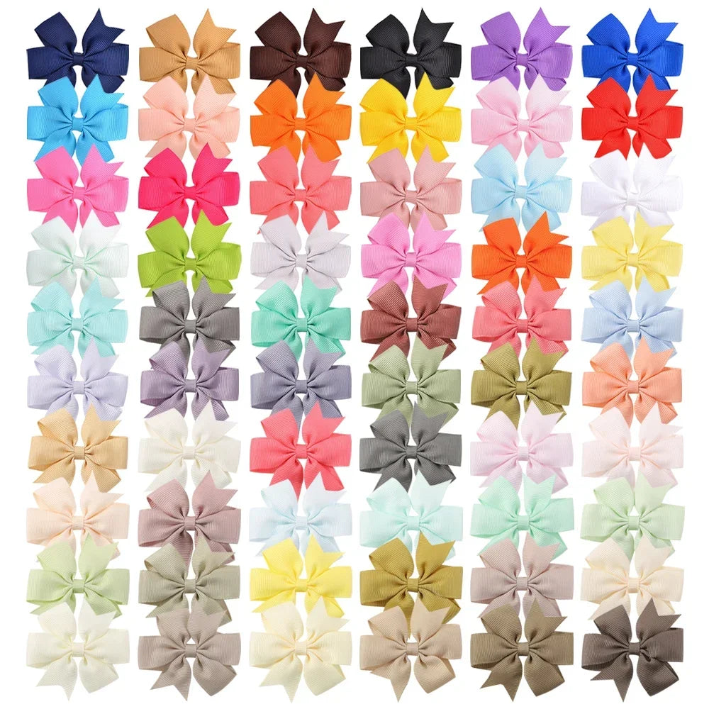 BABY BOWS 20/40/60PCS 2.3'' Grosgrain Ribbon Bows Hair Clips Set for Girl Random Color Bow Hairgripes Headwear Hair Accessories
