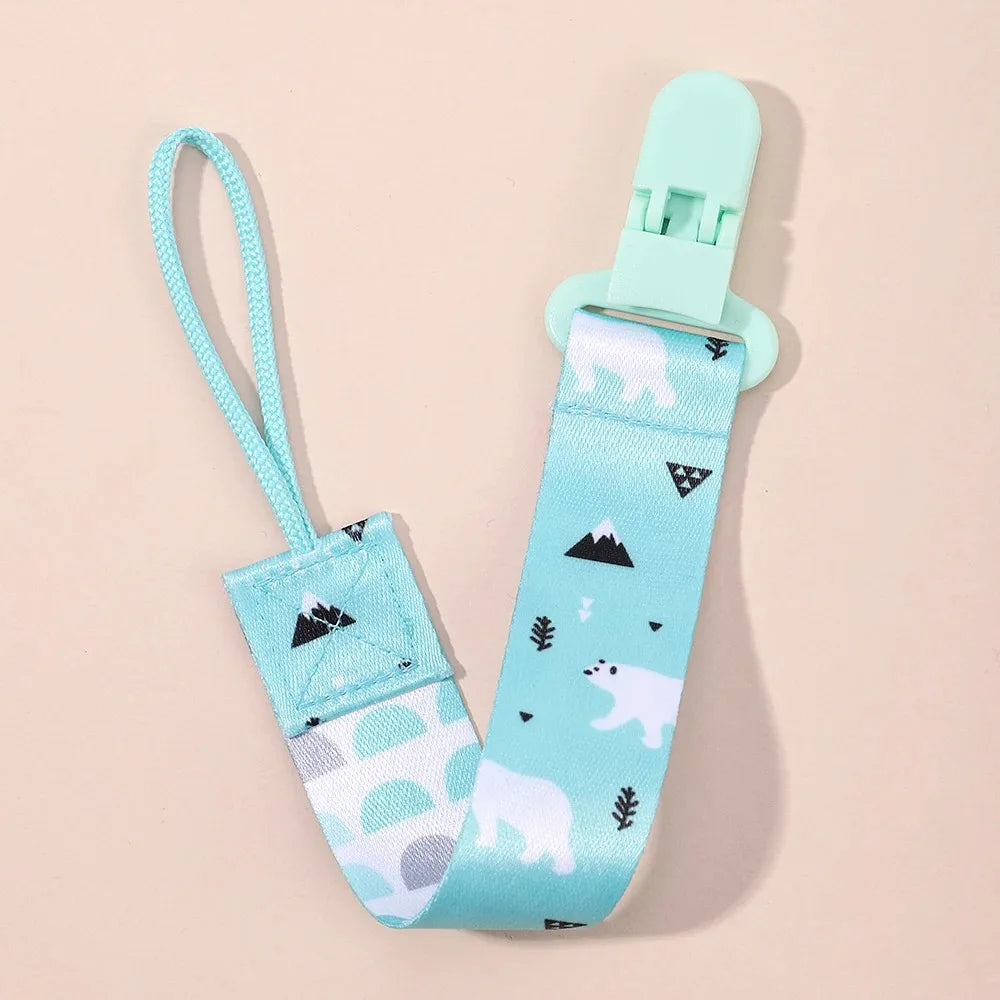 Cute Cartoon Baby Pacifier Clips Ribbon Adjustable Dummy Clip Anti-drop Buckle Strap Fixed Button Pacifier Chain