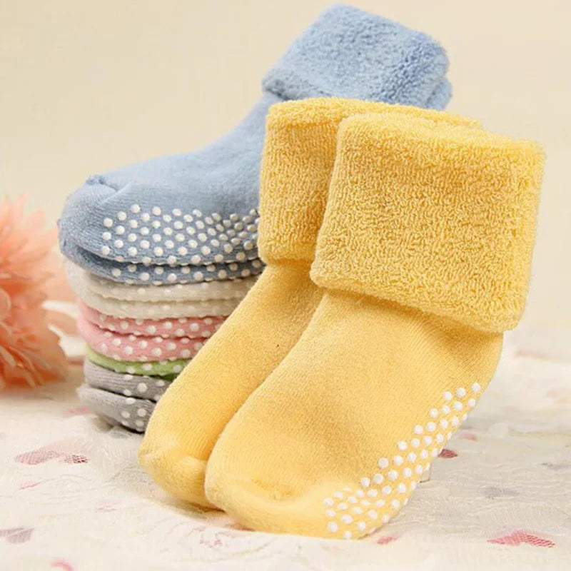 Cotton Baby Socks Autumn Winter Thicken Warm Newborn Boy Girl Floor Socks Baby Non-slip Terry Socks for Boys Girls 0-3 Year