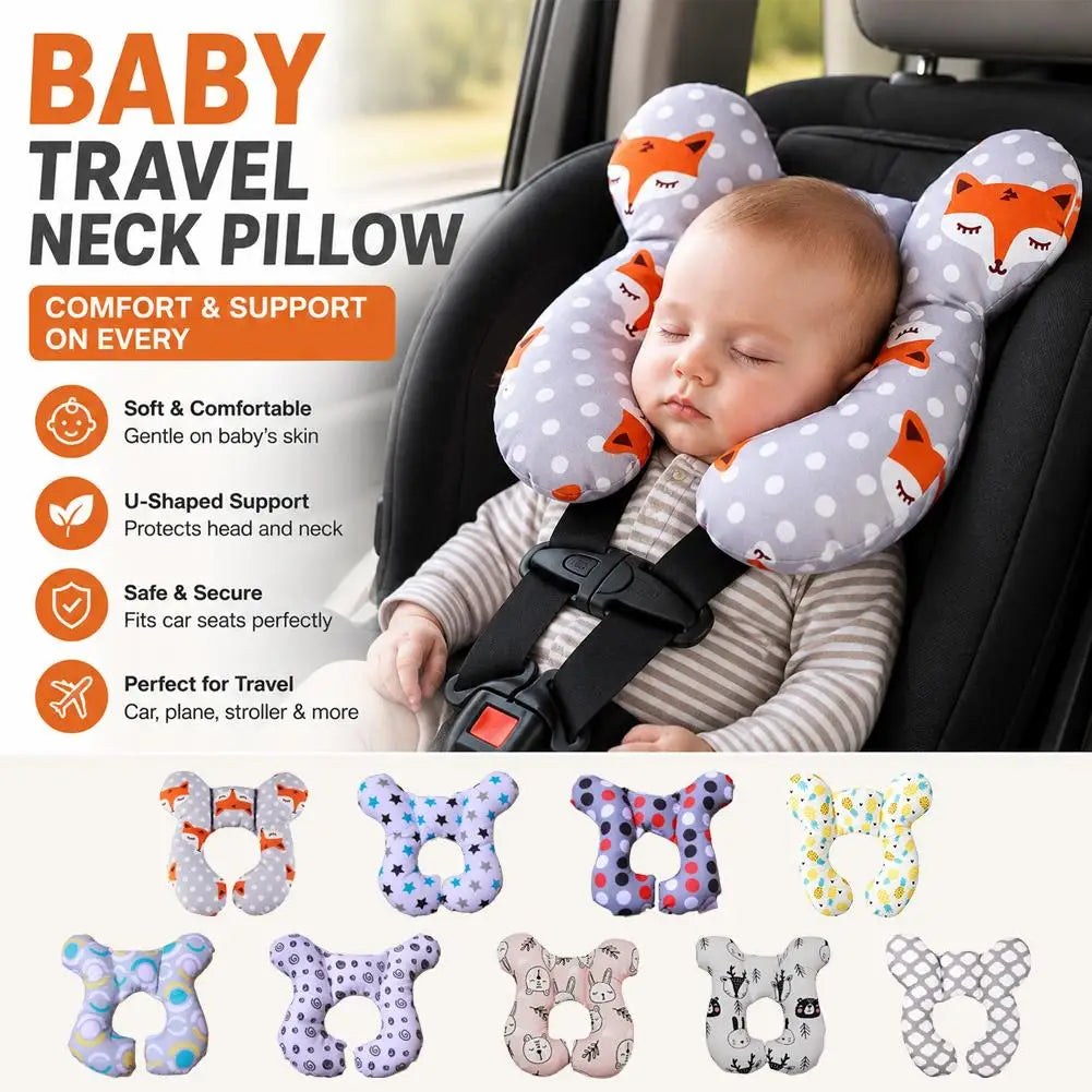 Baby Pillow Protective Travel Car Seat Head Neck Support Pillows Children U Shape Headrest Toddler Cushion For Kids
