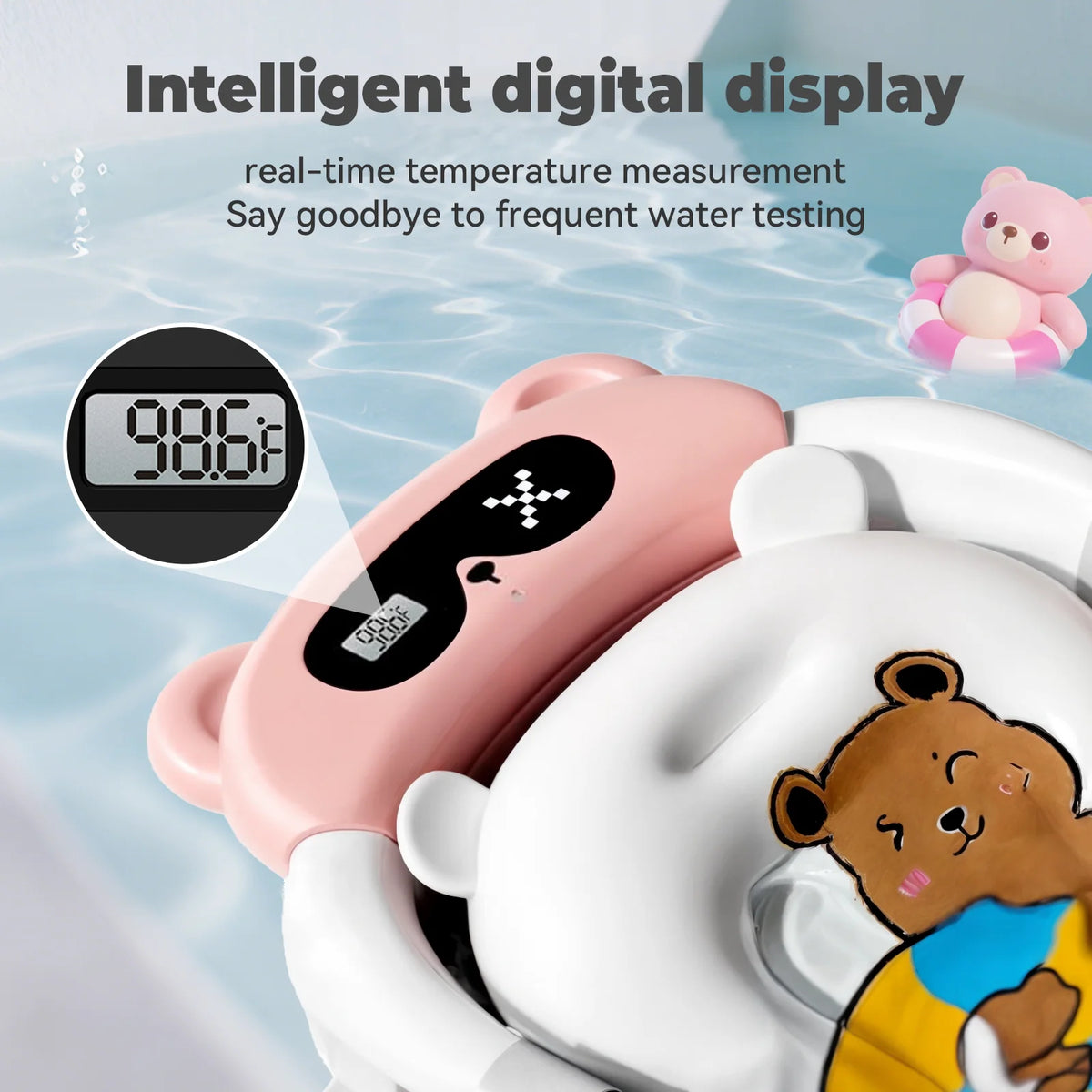 Foldable Baby Bath with Soft Cushion Temperature Display