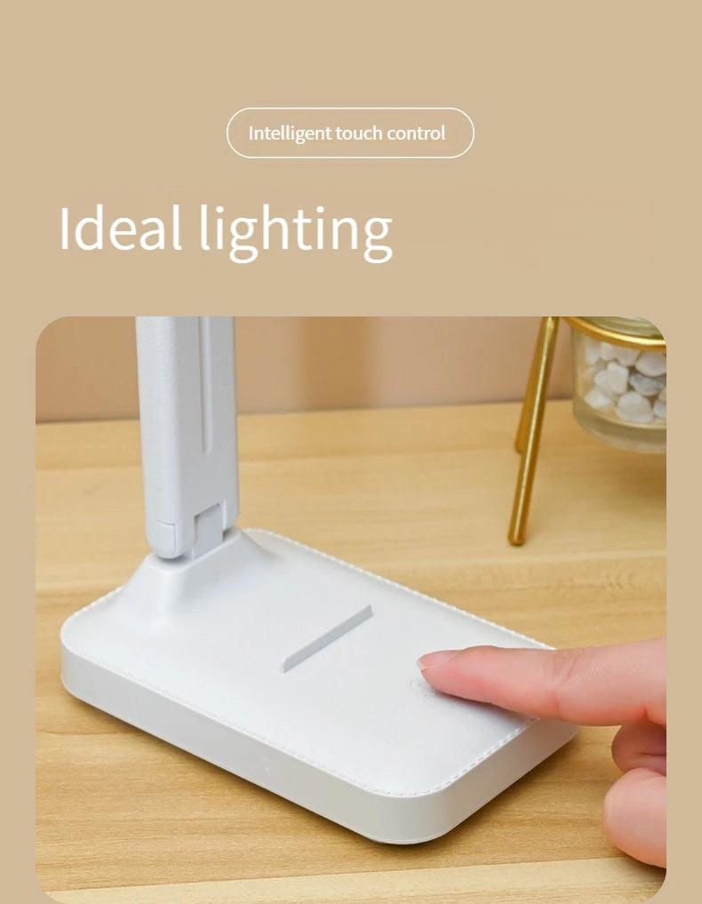Plastic Desk Lamp With Eye Protection Foldable USB Dimming