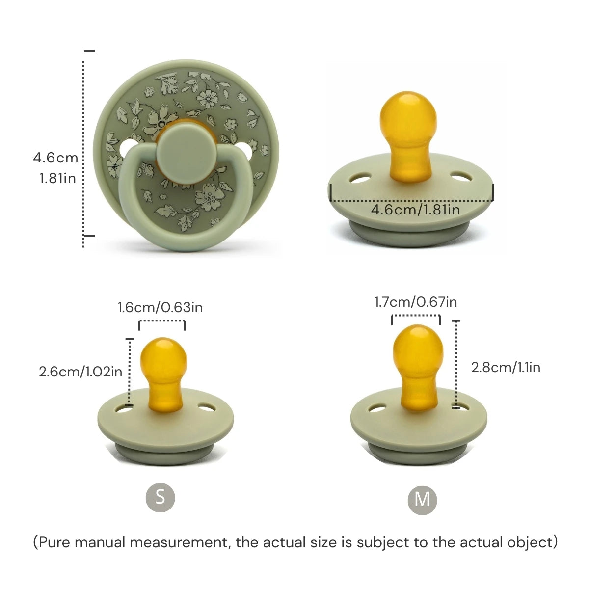 Erduo Floral Newborn Infant Baby Care Shower Gift Latex Rubber Sucking Nipple Pacifier Babies Soother Dummy Pacifiers for Baby 0