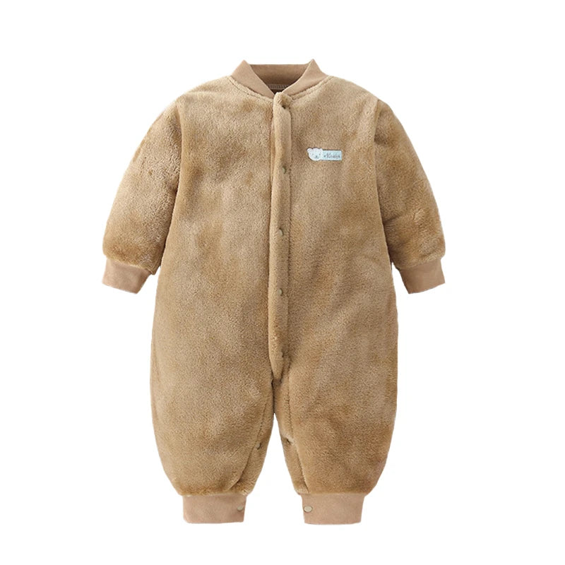 Unisex Baby Romper Jumpsuit Soft Flannel 0 To 18 Months Spring Winter Clothes For Newborns