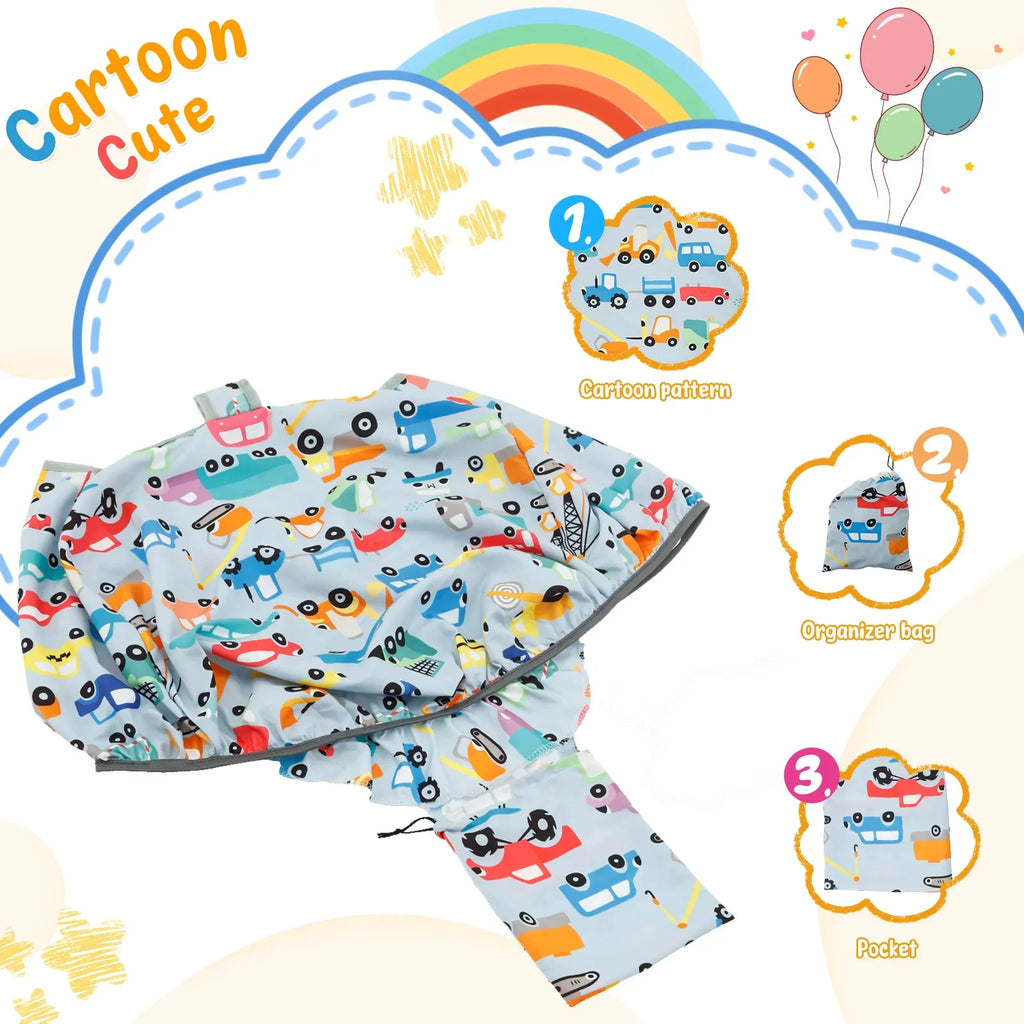 Baby Shopping Cart Seat Cover Polyester Waterproof Carton Style Baby Safety Cart Cover Comfortable Children Anti-Dirty Seat Pad