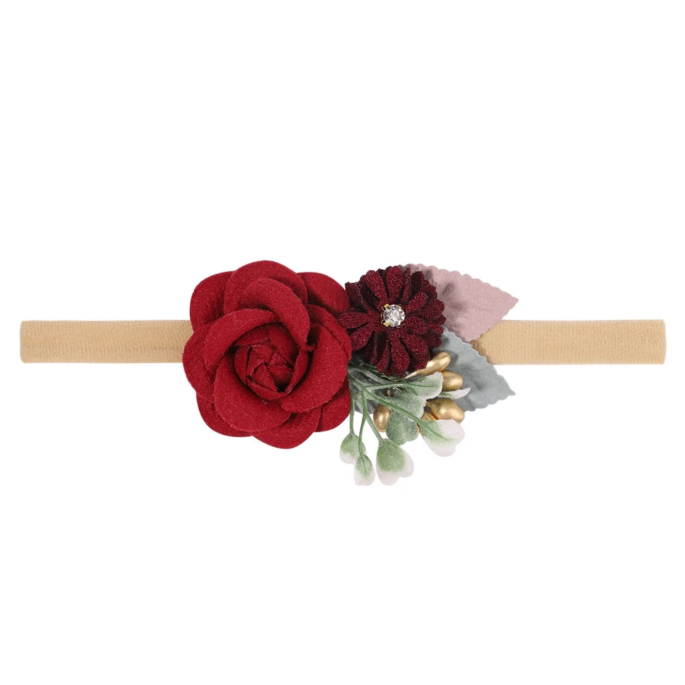 Headband Canvas And Nylon Elastic Artificial Flower Snag-Free