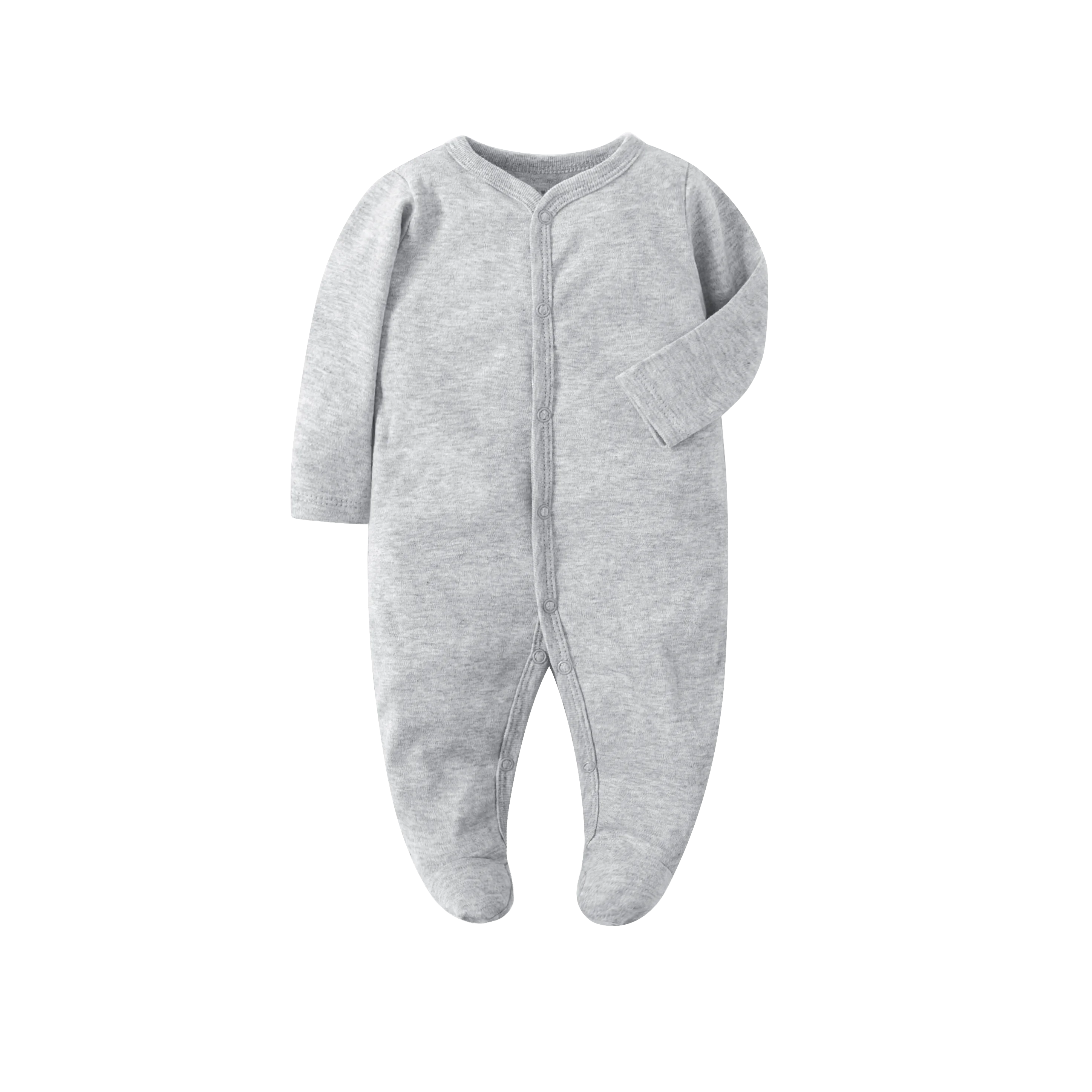 Newborn Footed Pajamas Zipper Girl and Boy Romper Long Sleeve Jumpsuit Cotton Solid White Fashion 0-12 Months Baby Clothes