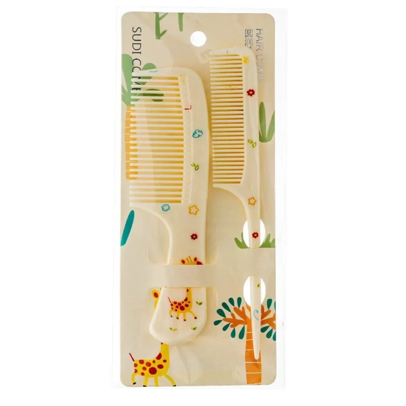Portable Anti Static Plastic Hair Comb Set For Girls And Kids 2 Piece Cartoon Baby Hair Styling Tools