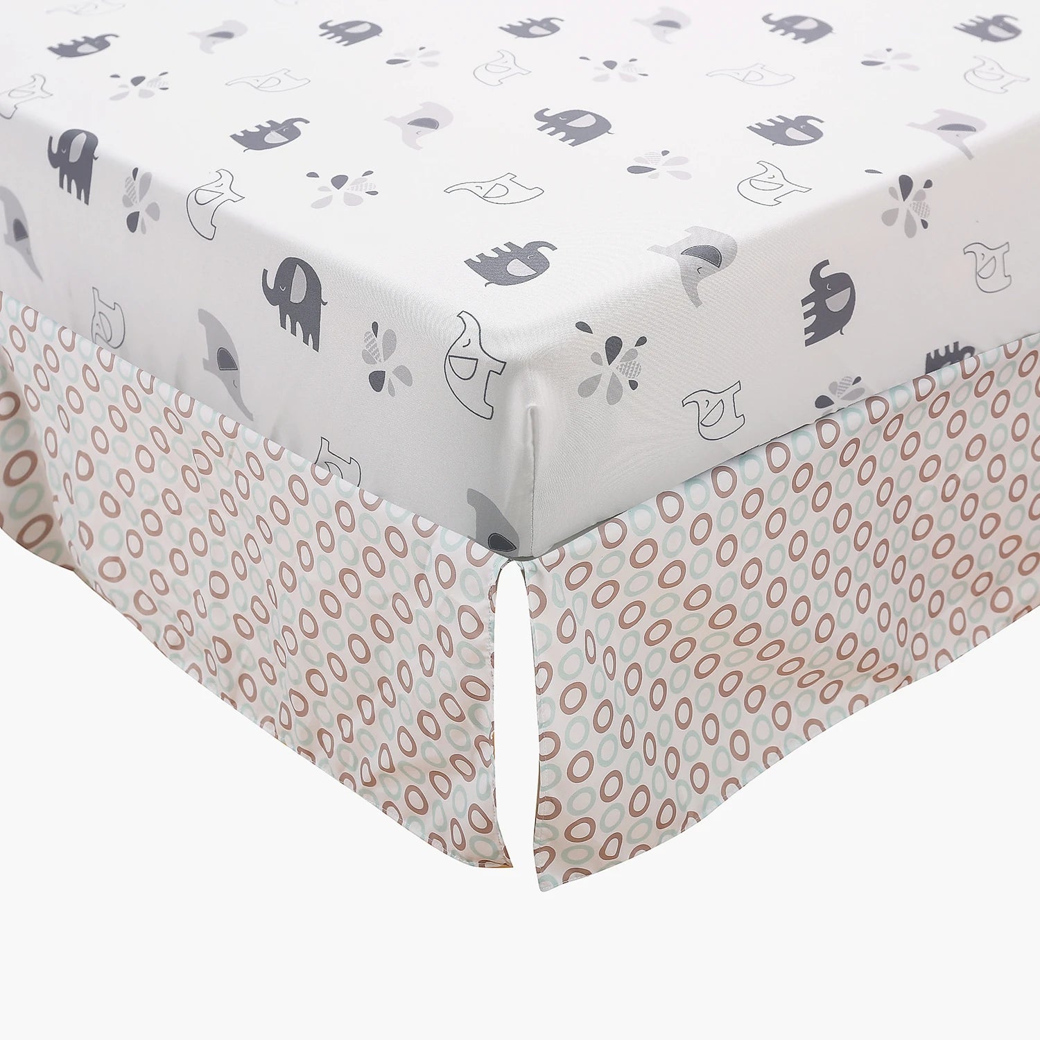 4Pcs newborn baby Toddler Crib Bedding Set Baby Cot juegos de cama de bebé (Comforter Fitted Sheet Crib Skirt Blanket)