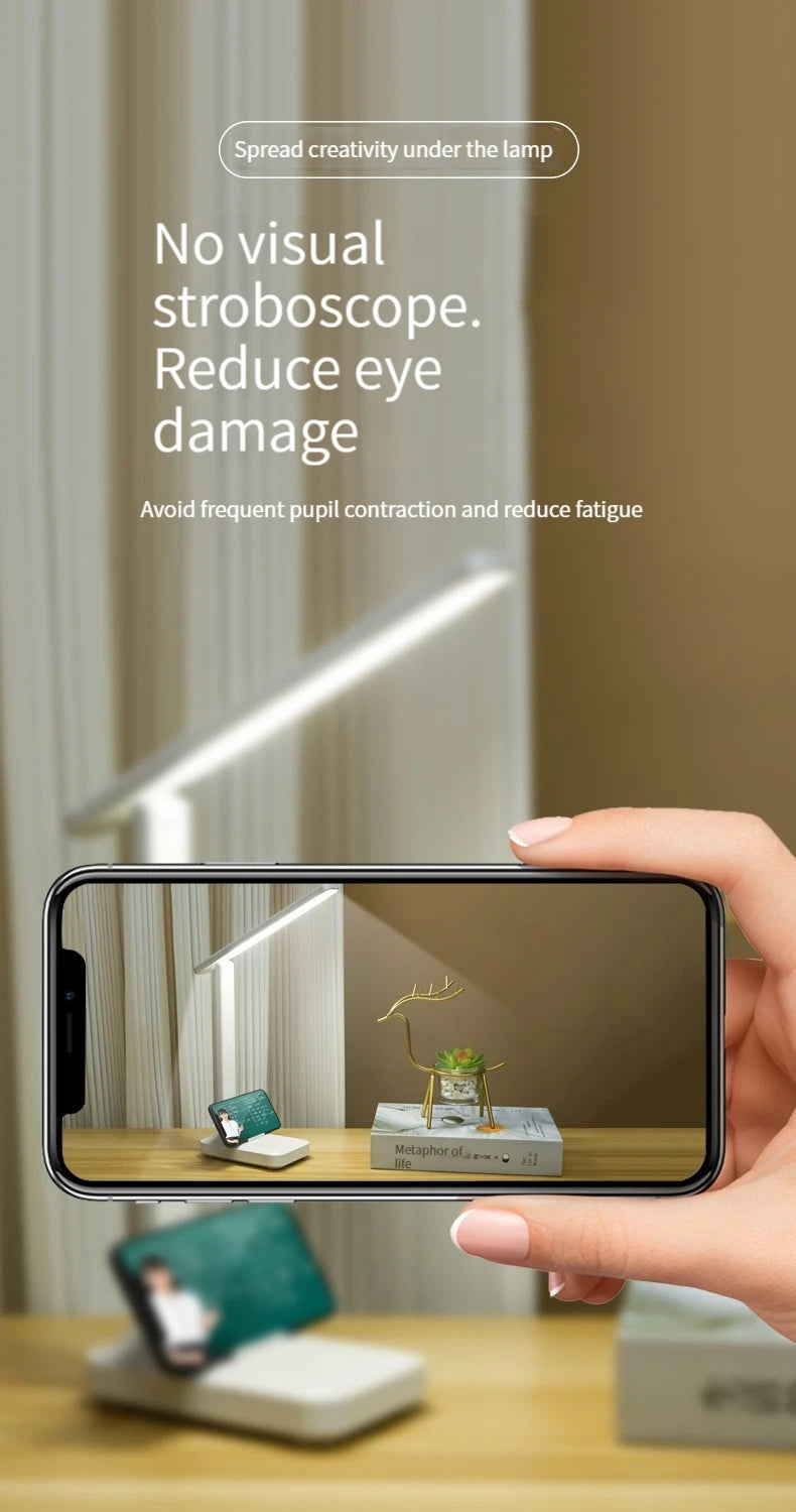Plastic Desk Lamp With Eye Protection Foldable USB Dimming