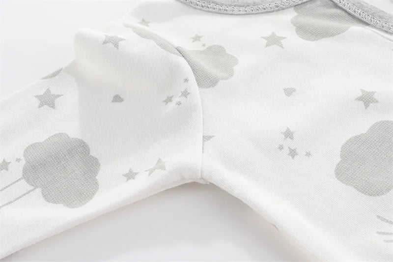 Newborn Bodysuit Cotton Autumn and Winter Long Sleeve Baby Onesies Soft Baby Clothes Footed Onesies Cartoon Boys Romper 0-9Month