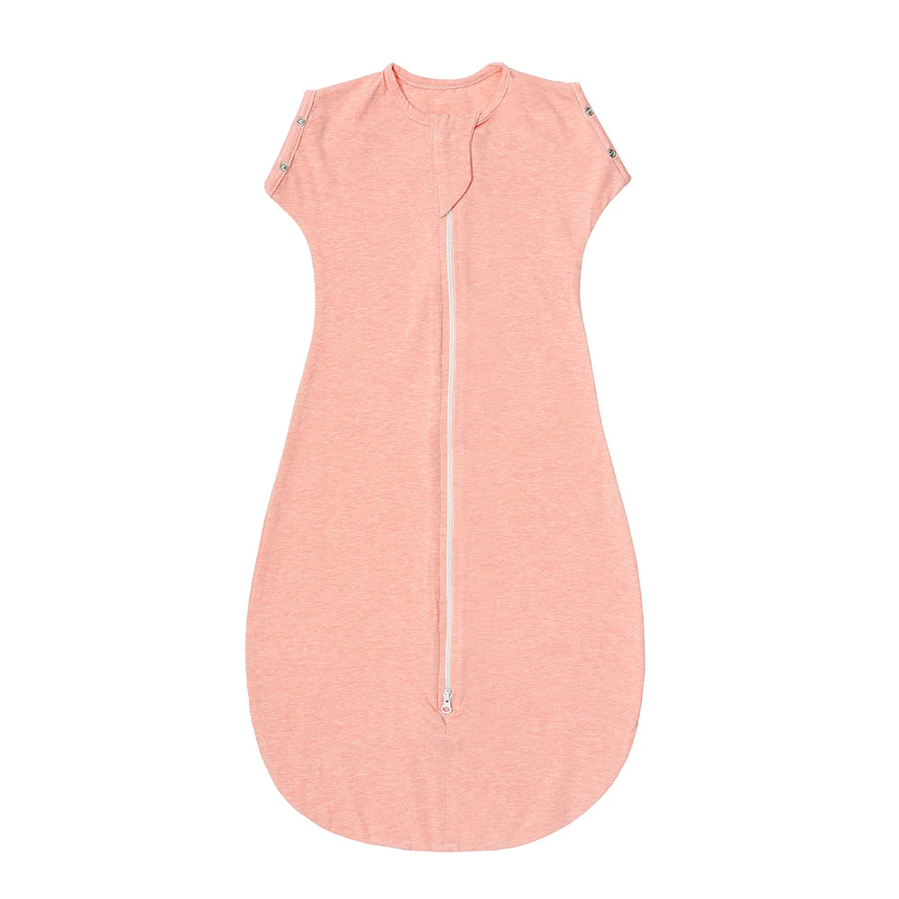 Baby Swaddle Sleeping Bag with Raised Hand, Anti-shock Swaddle Blanket, Double Zipper Sleepsacks, Newborn Baby Cotton Sleepwear