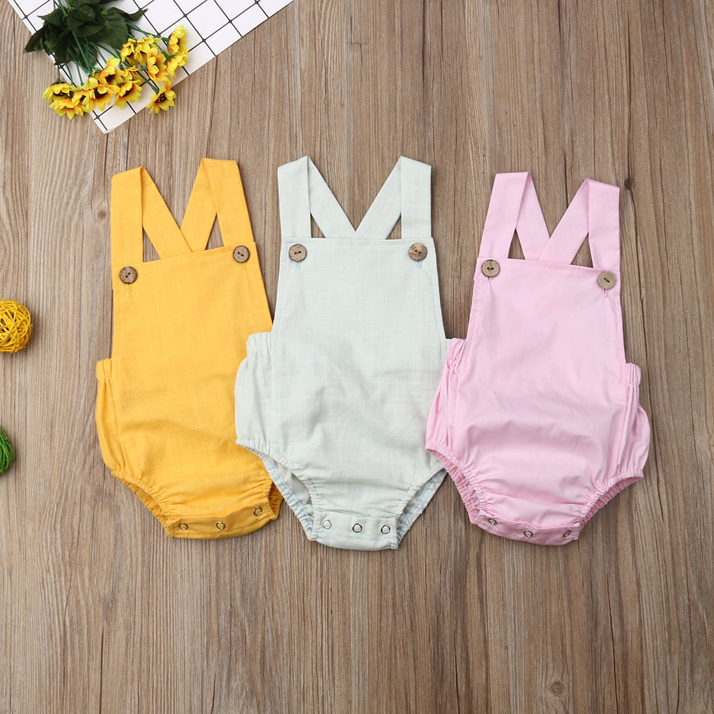Baby Cotton Sleeveless Bodysuit – Summer Stripes & Solids, 3M–3Y