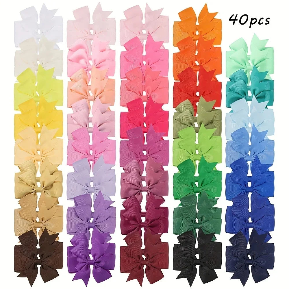 Hair Bows Polyester Grosgrain Multicolour Holds Shape For Sensitive Skin
