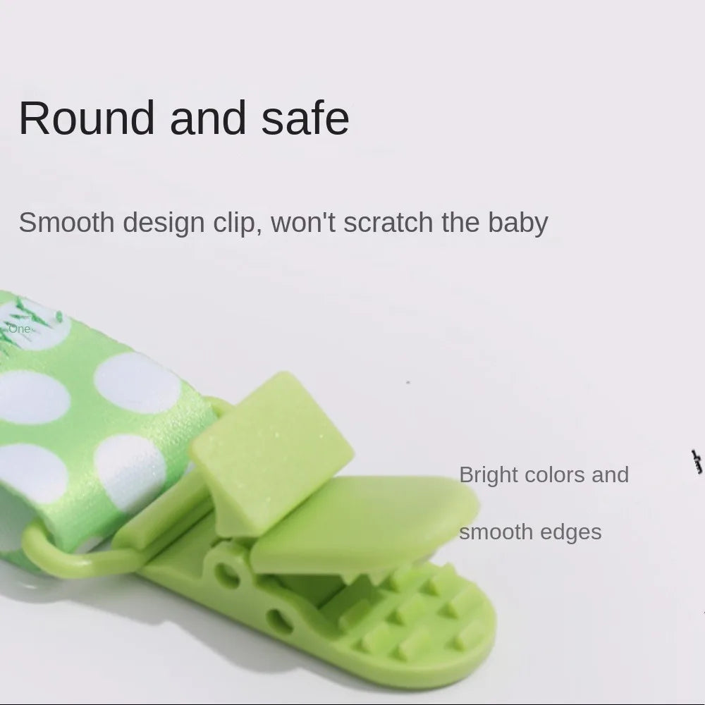 Cute Cartoon Baby Pacifier Clips Ribbon Adjustable Dummy Clip Anti-drop Buckle Strap Fixed Button Pacifier Chain