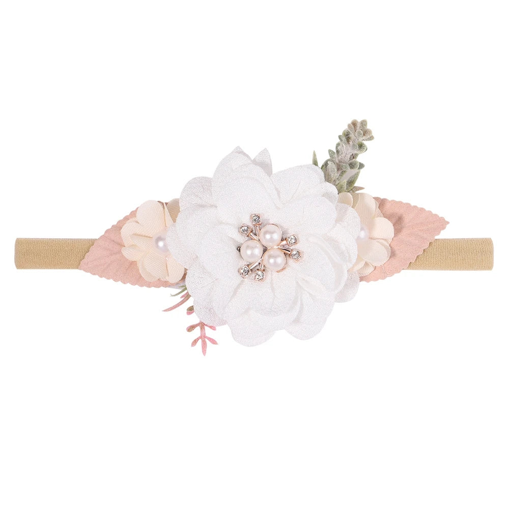 Headband Canvas And Nylon Elastic Artificial Flower Snag-Free