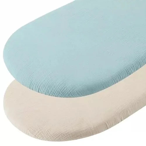 Two Pack Breathable Cotton Baby Crib Fitted Sheets Universal 32x17 Inches Soft and Cozy For Your Newborn