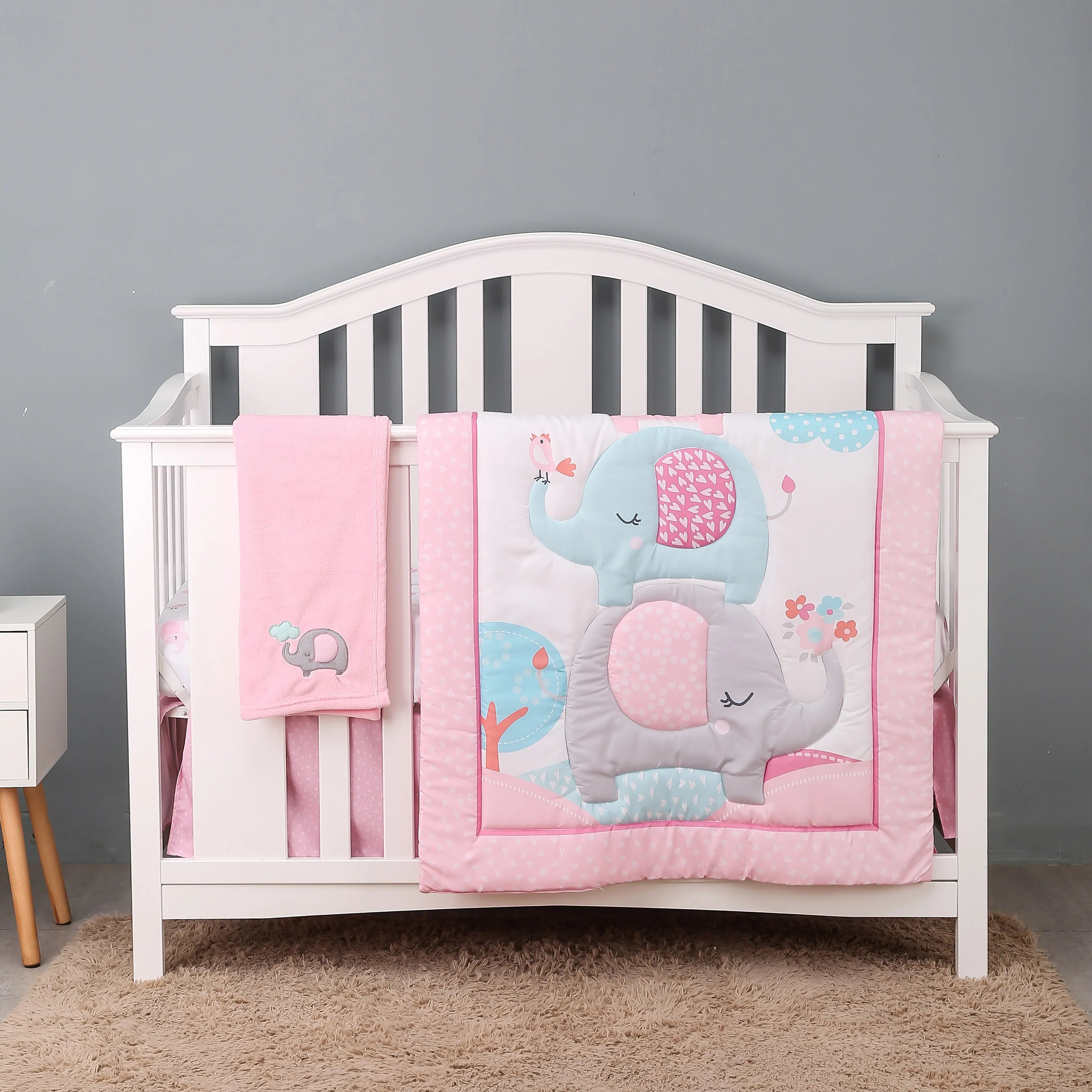 Giraffe Theme Cot Bedding Set Unisex Animal-Pattern Breathable Fabric